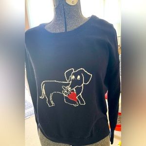 French Connection Le Weenie dachshund dog sweater Size Small